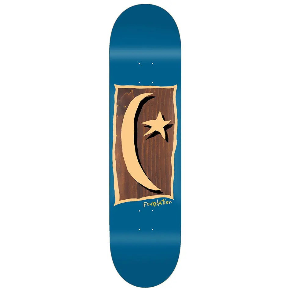 Foundation Skateboards Star And Moon Blue 7.875 Inch Wide Deck 1