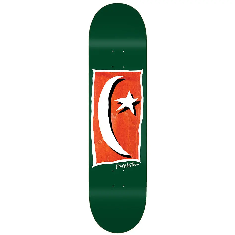 Foundation Skateboards Star And Moon Green 8.125 Inch Wide Deck 1