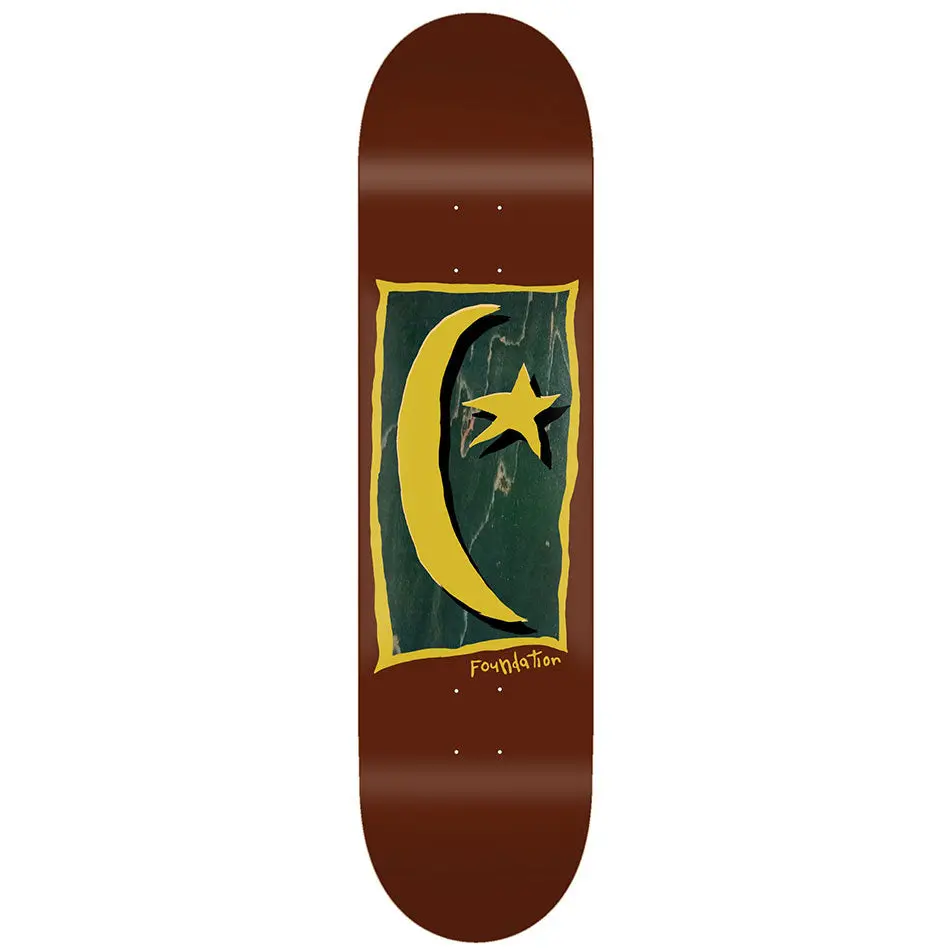 Foundation Skateboards Star And Moon Maroon 8.3755 Inch Wide Deck 1