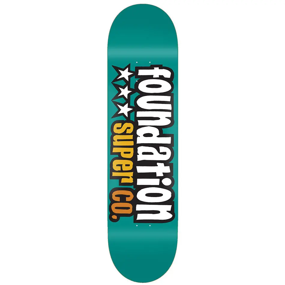 Foundation Skateboards 3 Star Teal 7.875 Inch Wide Deck 1
