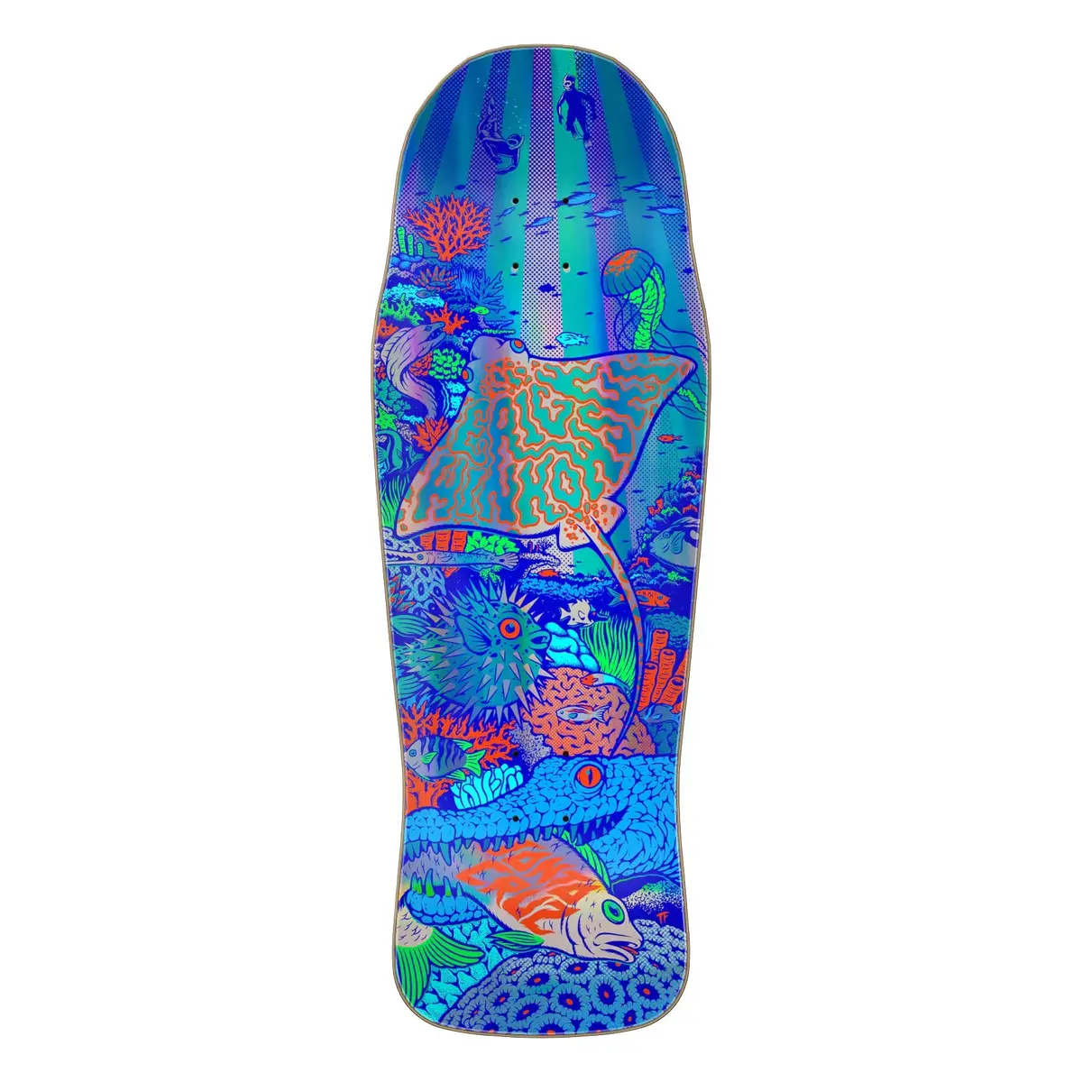 Winkowski Aquatic Prismatic Santa Cruz Shaped Skateboard Deck 1
