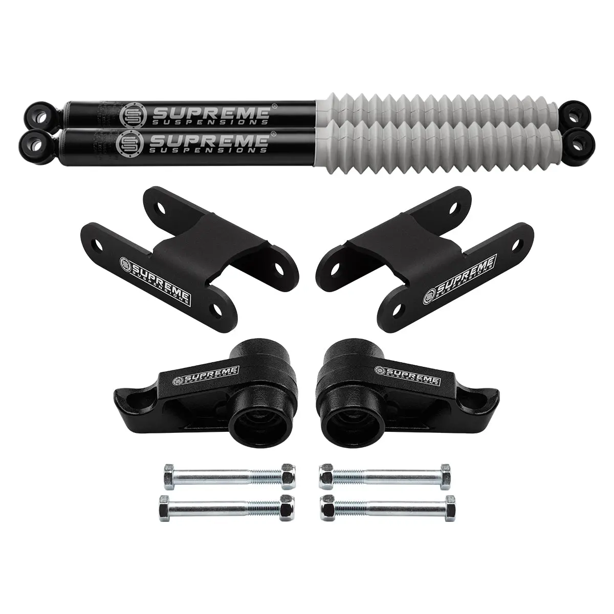 2004-2012 Chevrolet Colorado 1-3" Front + 2" Rear Lift Kit With Supreme Suspensions Max Performance Rear Shocks 4Wd 1
