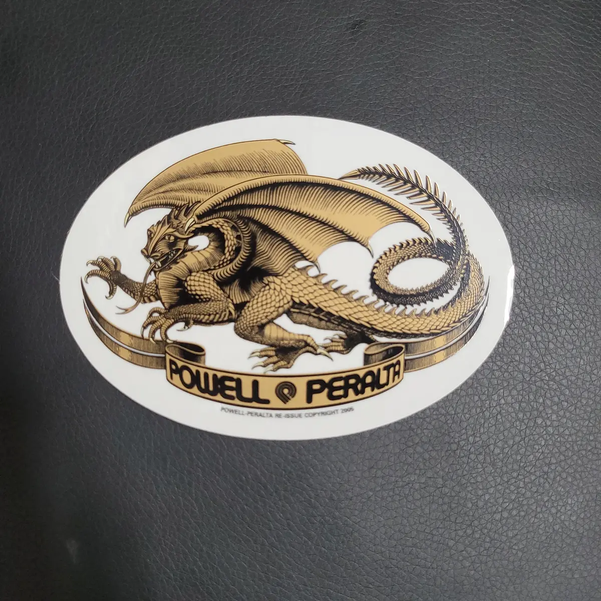 Powell Peralta Classic Oval Dragon Sticker Gold 1