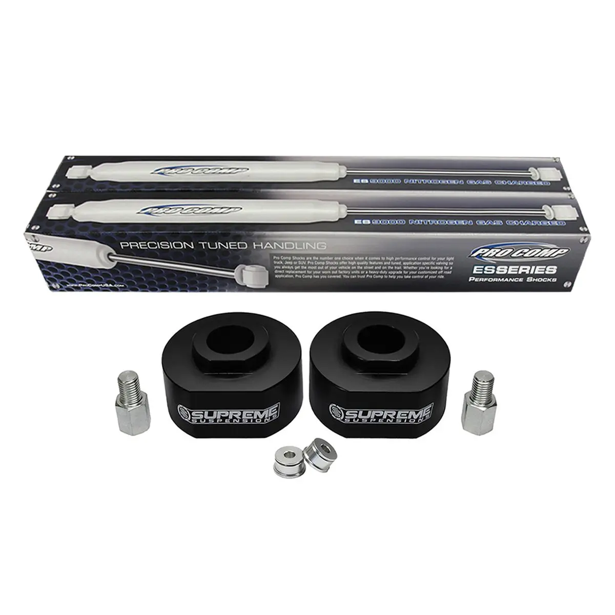 1999-2020 Ford F250 2" Front Suspension Lift Spacers With Extended Pro Comp Shocks 2Wd 1