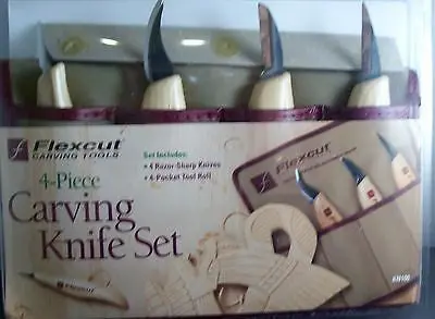 Flexcut Kn100 4Pc Knife Set With Tool Roll 1