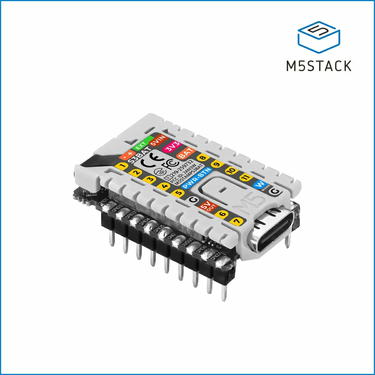 M5stamps3 Bat Module With 2.54 Header Pin 1
