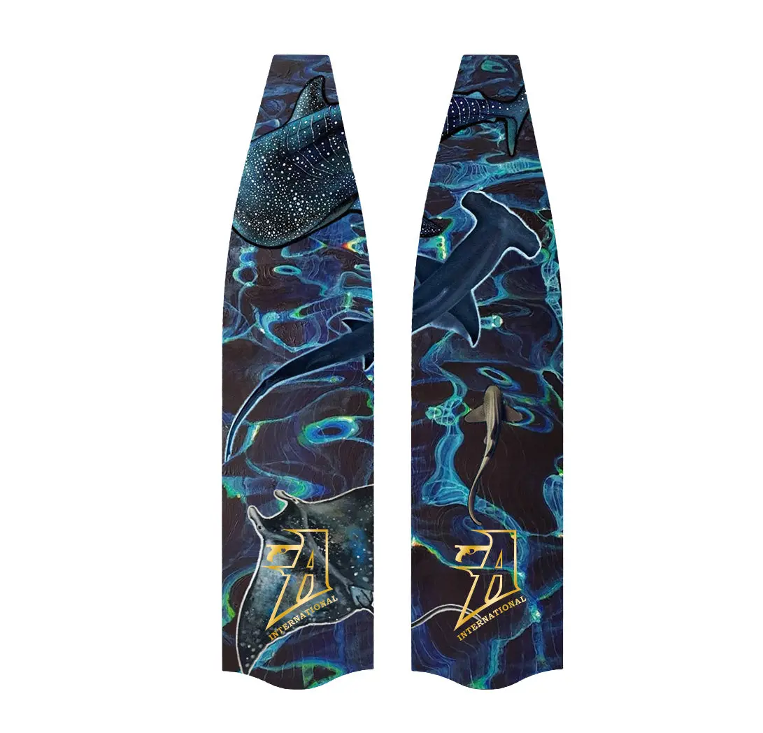 Freediving Fins (Premium Carbon Fiber) - Sharks & Rays 1