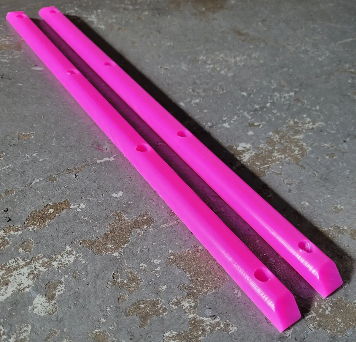 Vintage 80S Odi 4 Hole Skateboard Rails W/Screws 14.25" - Pink 1