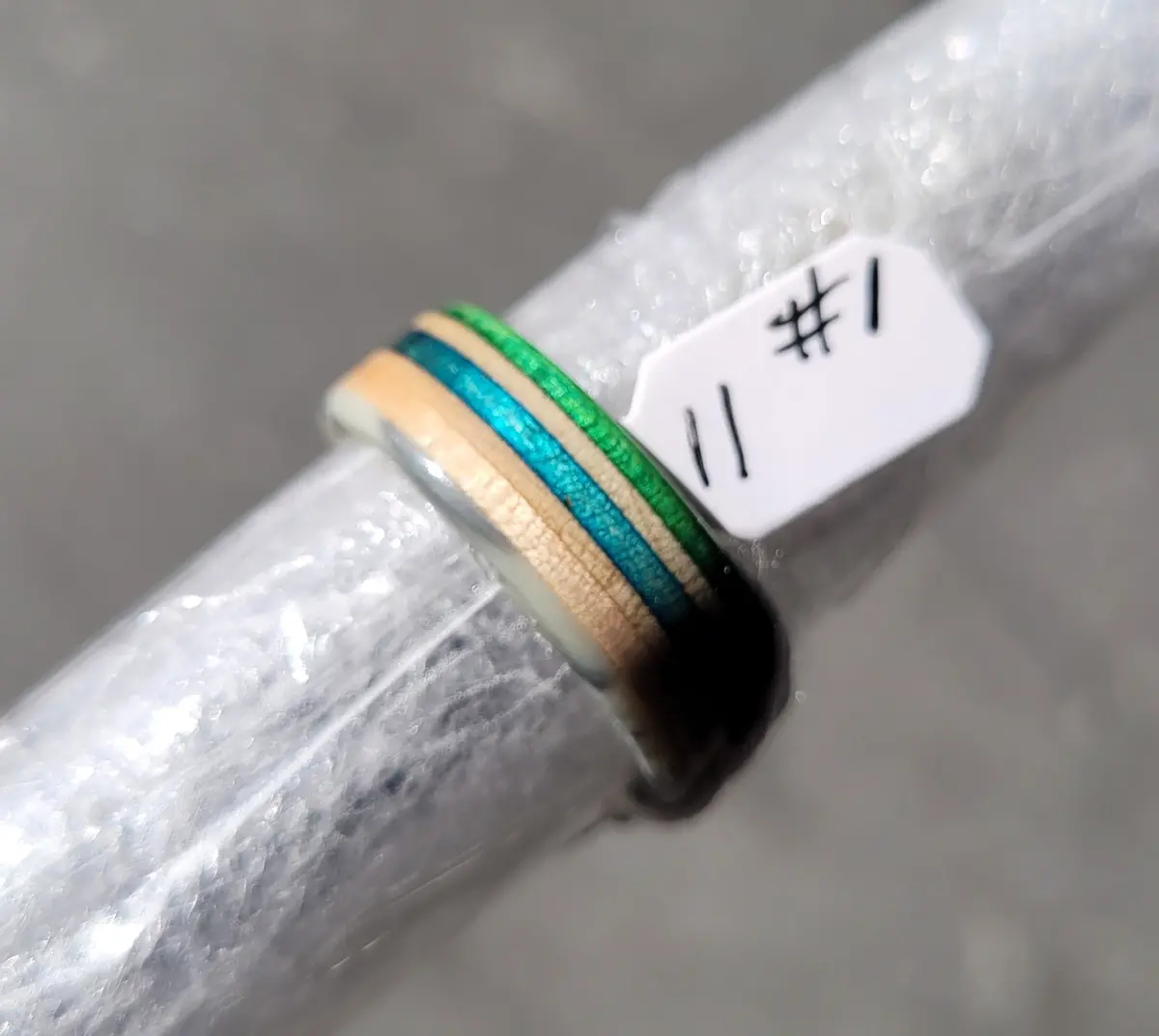 Recycled Bo-Tuff Skateboard Ring Size 11 (#1) 1
