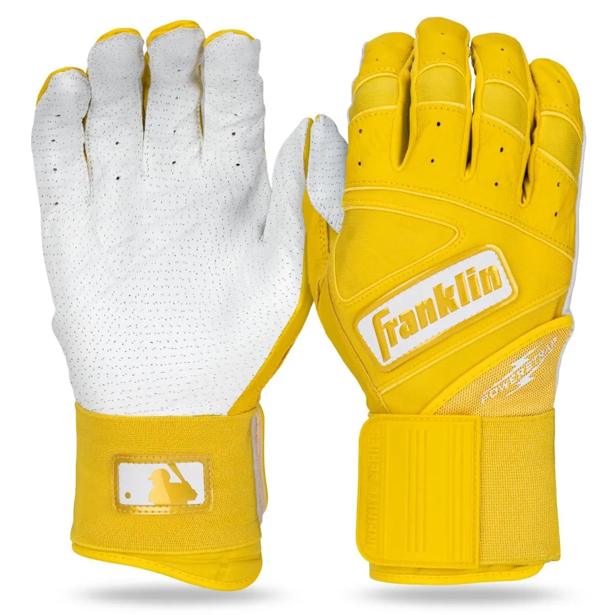 Franklin Powerstrap Infinite Adult Batting Gloves - Yellow 1