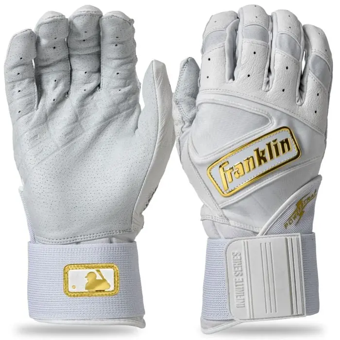 Franklin Powerstrap Infinite Adult Batting Gloves - White 1