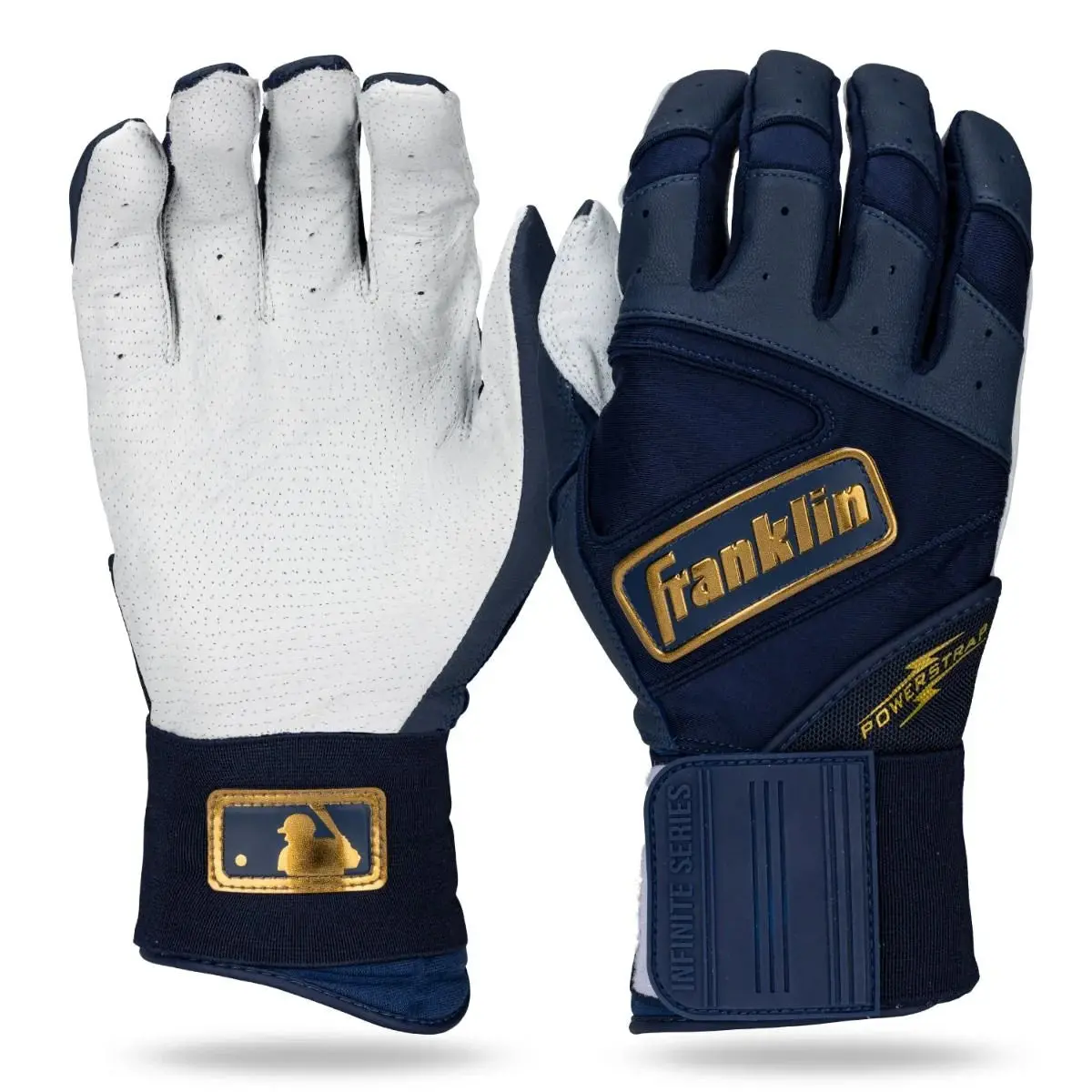 Franklin Powerstrap Infinite Adult Batting Gloves - Navy 1
