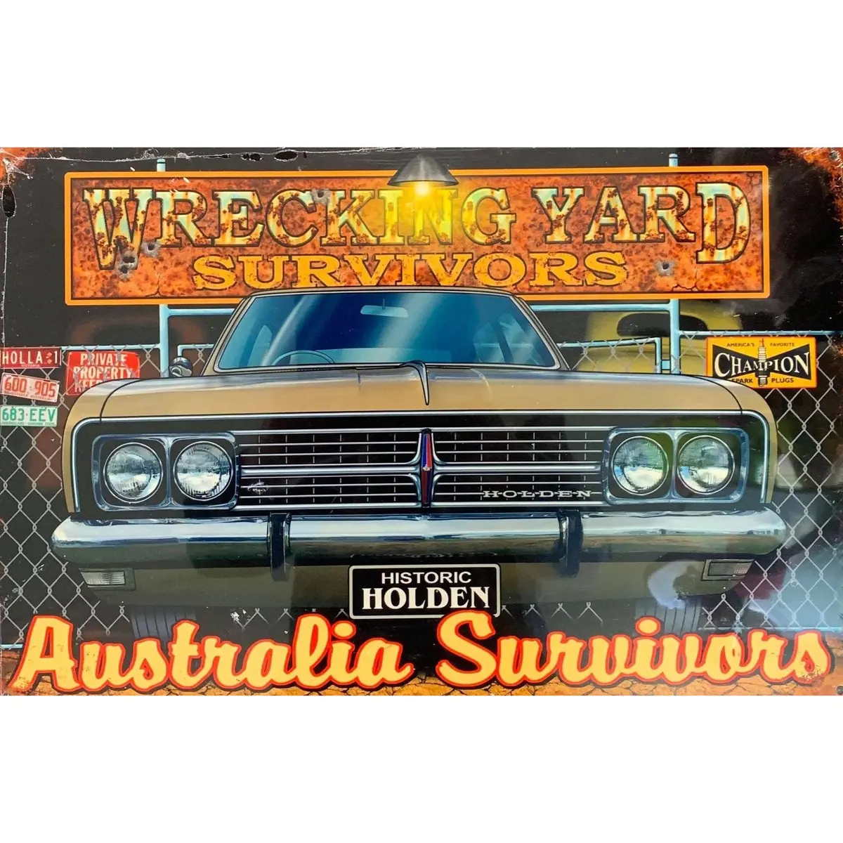 Tin Sign Holden Wrecking Yard Survivors 1