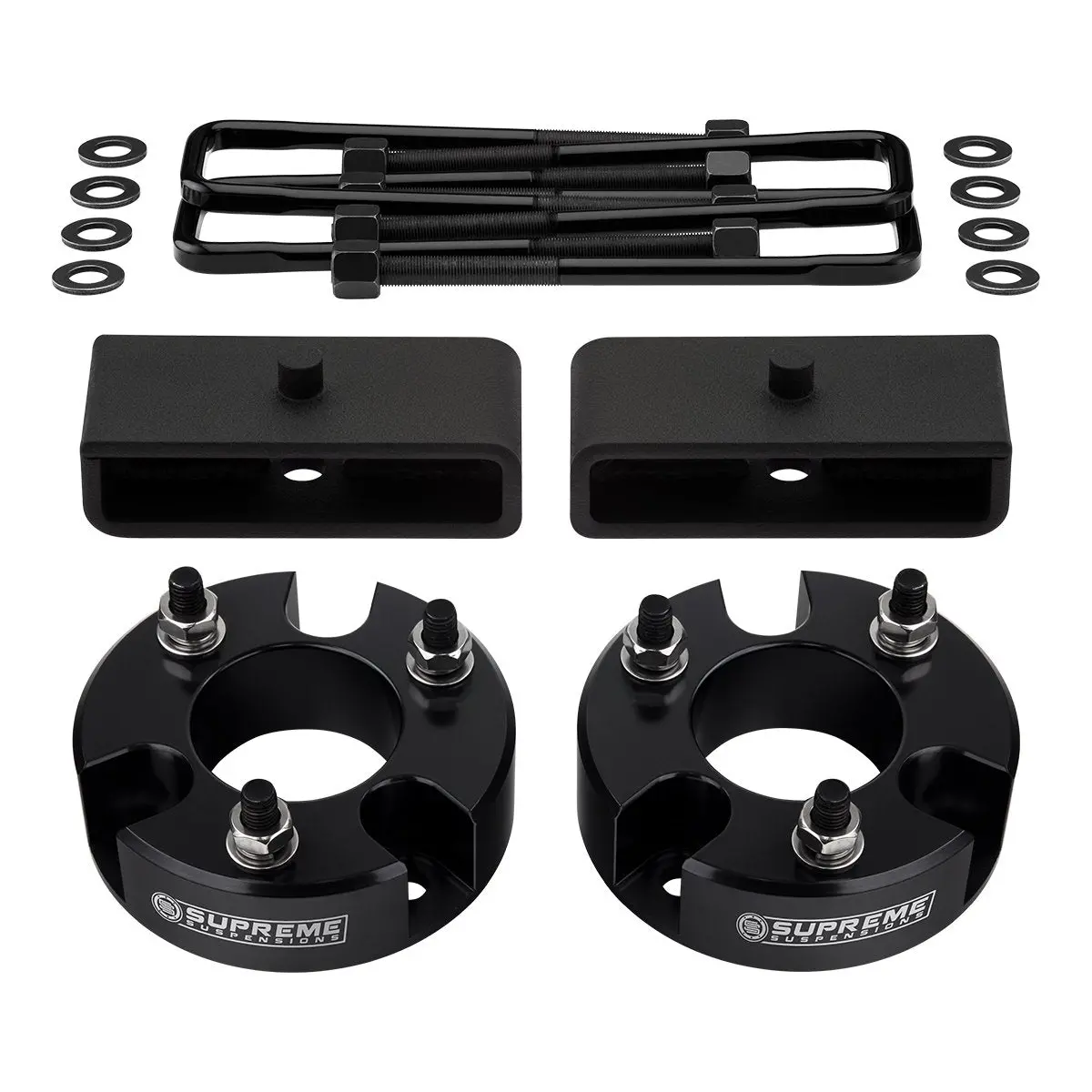 Full Front + Rear Lift Leveling Kit + Flat U-Bolts 2009 - 2012 Suzuki Equator 2Wd 4Wd 2