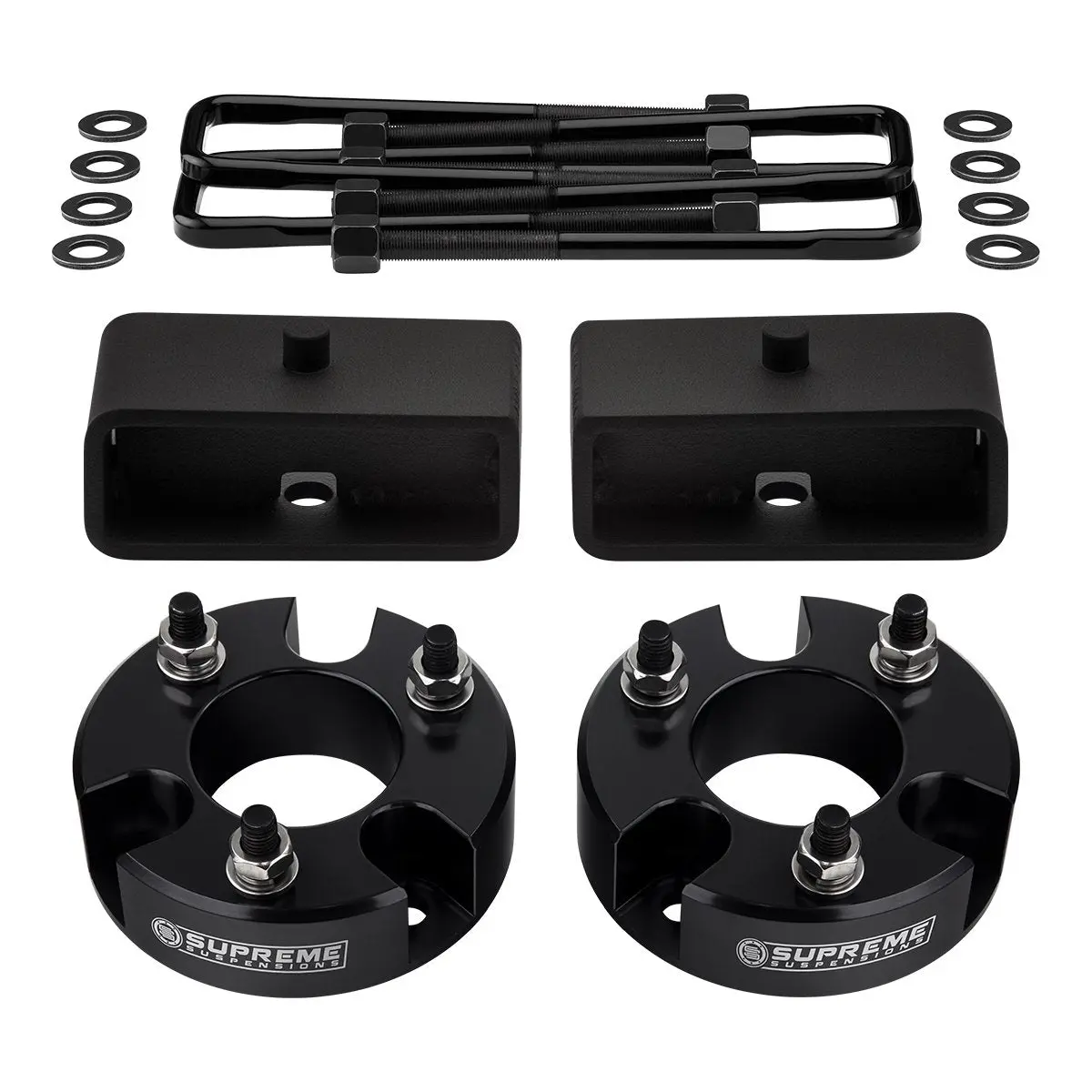 Full Front + Rear Lift Leveling Kit + Flat U-Bolts 2009 - 2012 Suzuki Equator 2Wd 4Wd 3