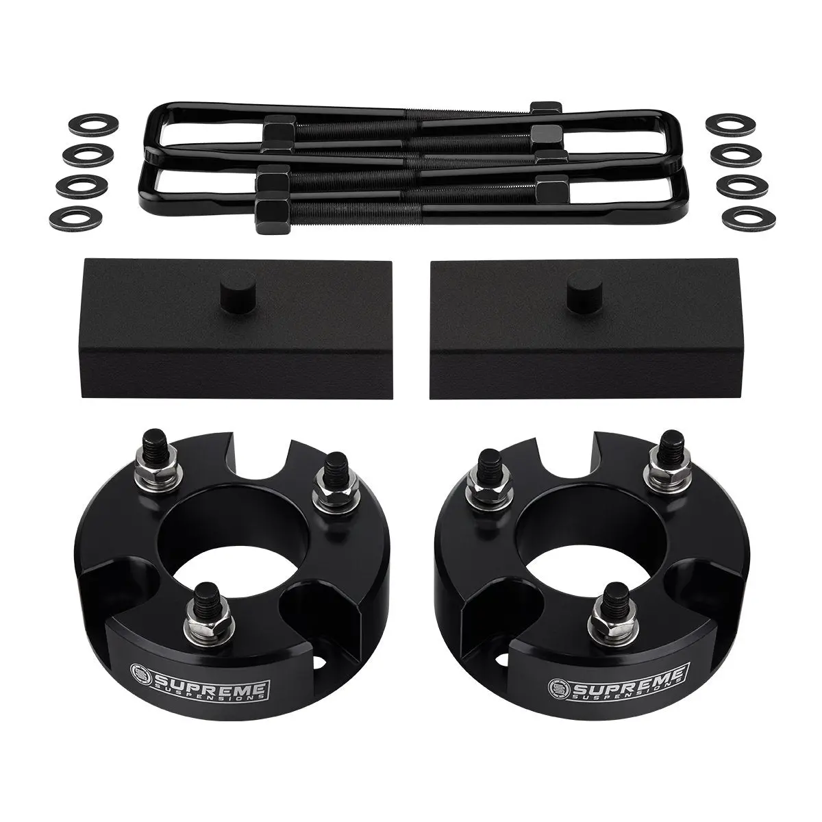 Full Front + Rear Lift Leveling Kit + Flat U-Bolts 2009 - 2012 Suzuki Equator 2Wd 4Wd 2