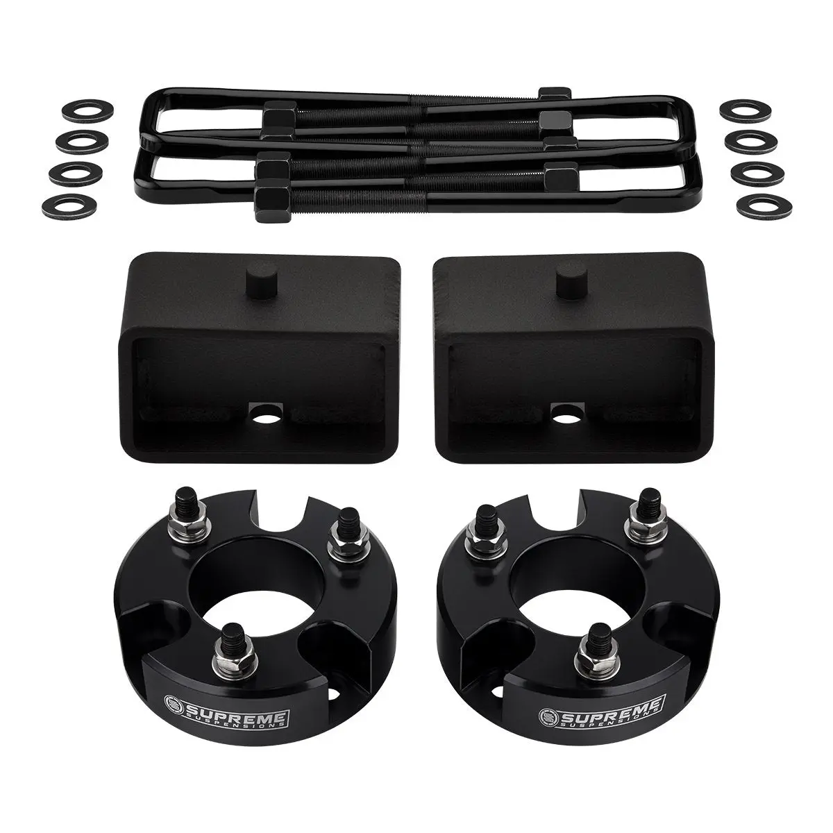 Full Front + Rear Lift Leveling Kit + Flat U-Bolts 2009 - 2012 Suzuki Equator 2Wd 4Wd 4