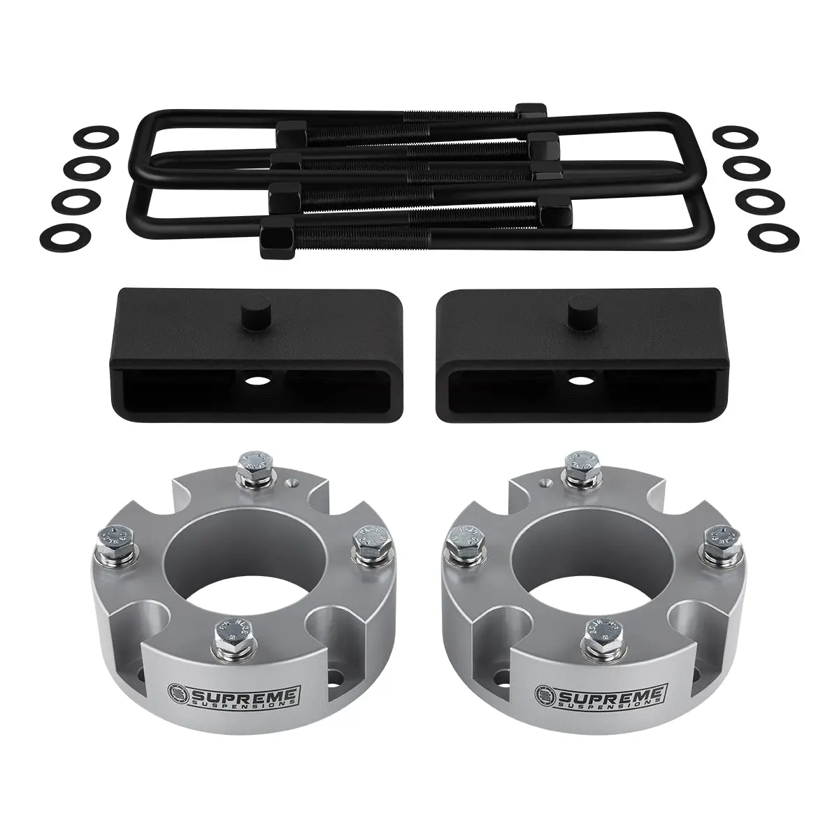 Billet Spacers + Steel Blocks Suspensions Leveling Lift Kit For 2007-2021 Toyota Tundra 2