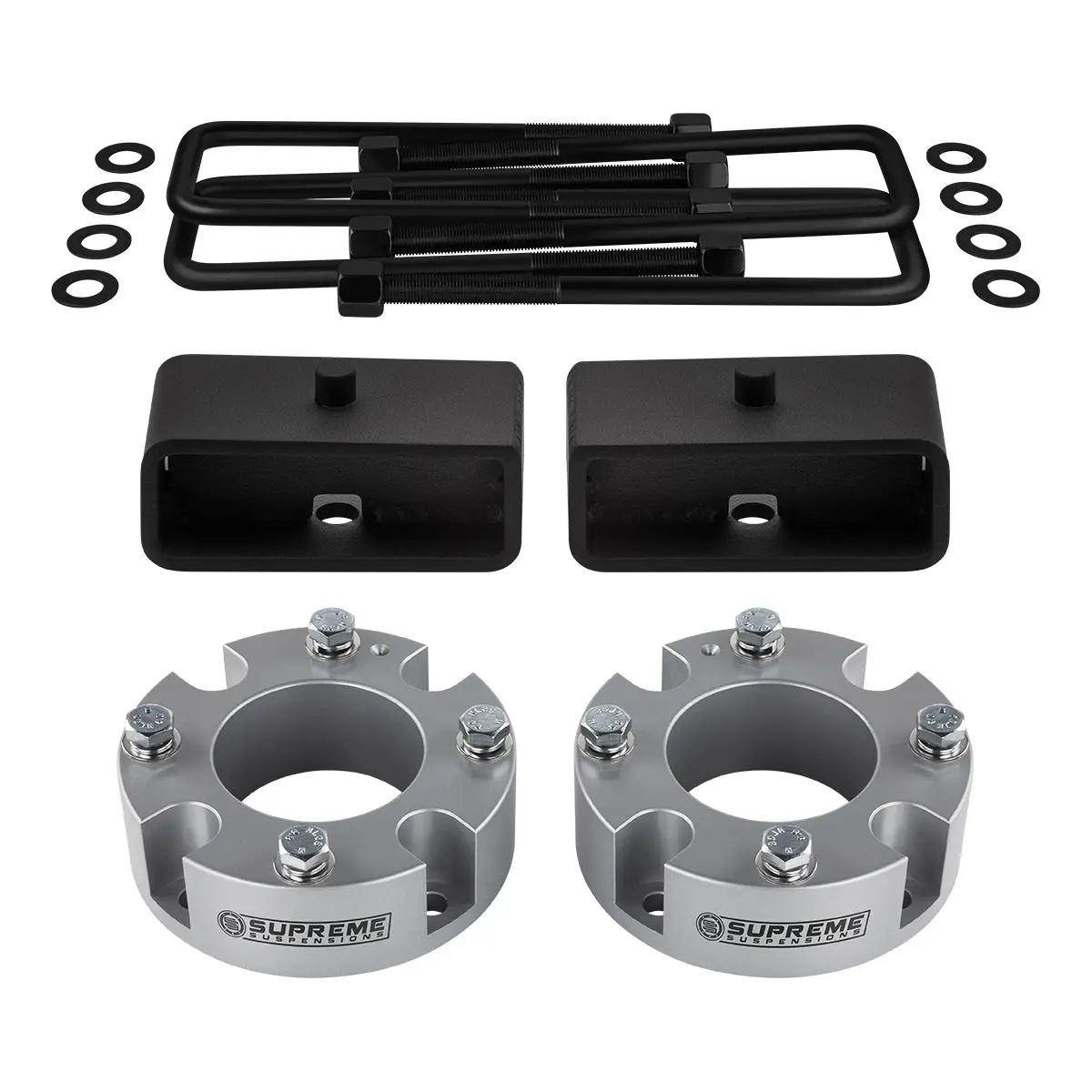 Billet Spacers + Steel Blocks Suspensions Leveling Lift Kit For 2007-2021 Toyota Tundra 3
