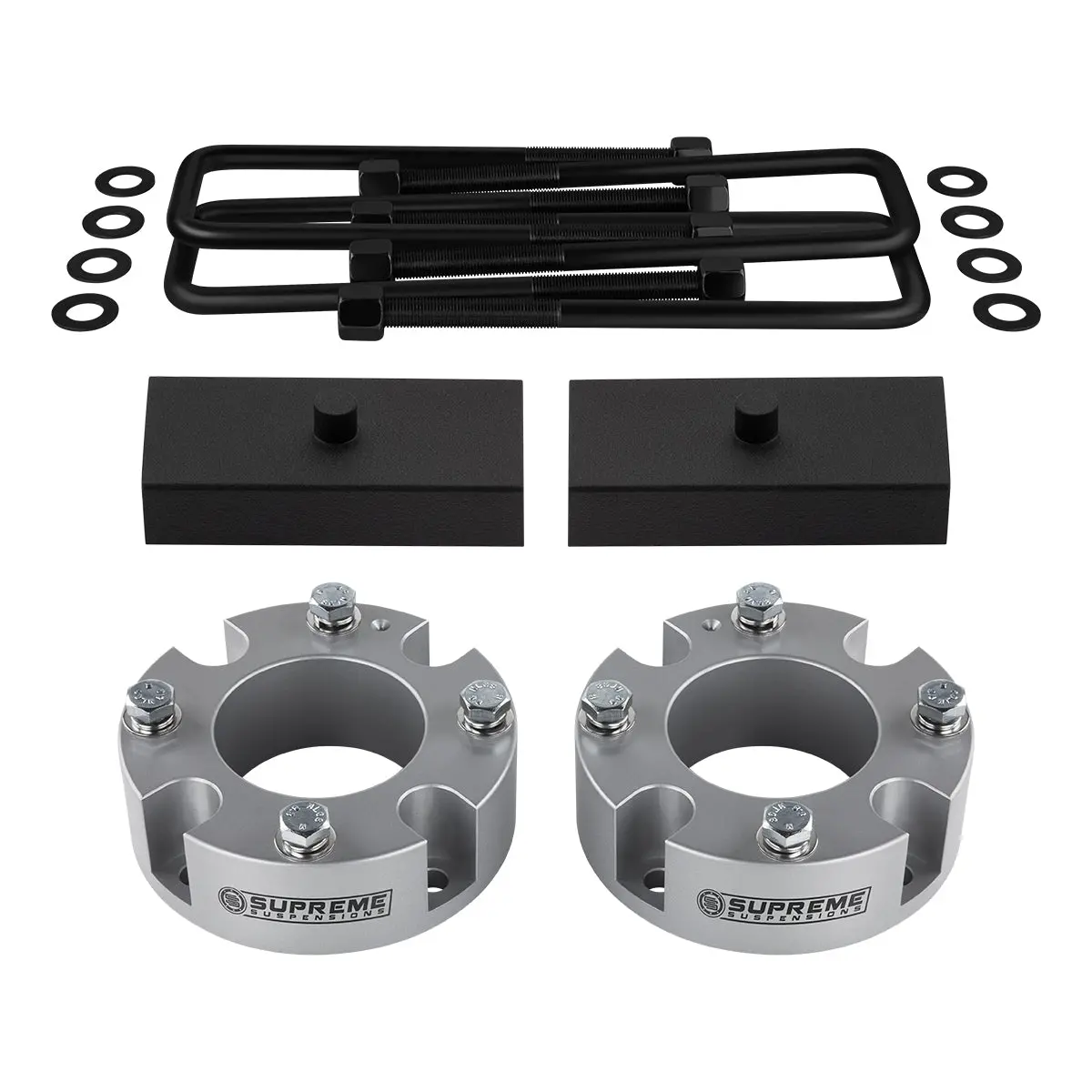Billet Spacers + Steel Blocks Suspensions Leveling Lift Kit For 2007-2021 Toyota Tundra 3