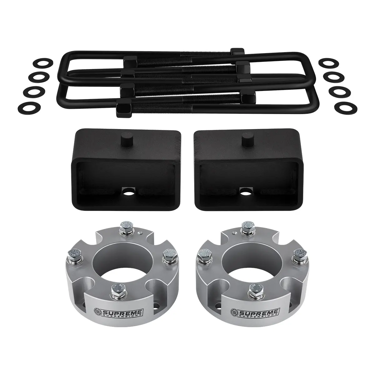 Billet Spacers + Steel Blocks Suspensions Leveling Lift Kit For 2007-2021 Toyota Tundra 4