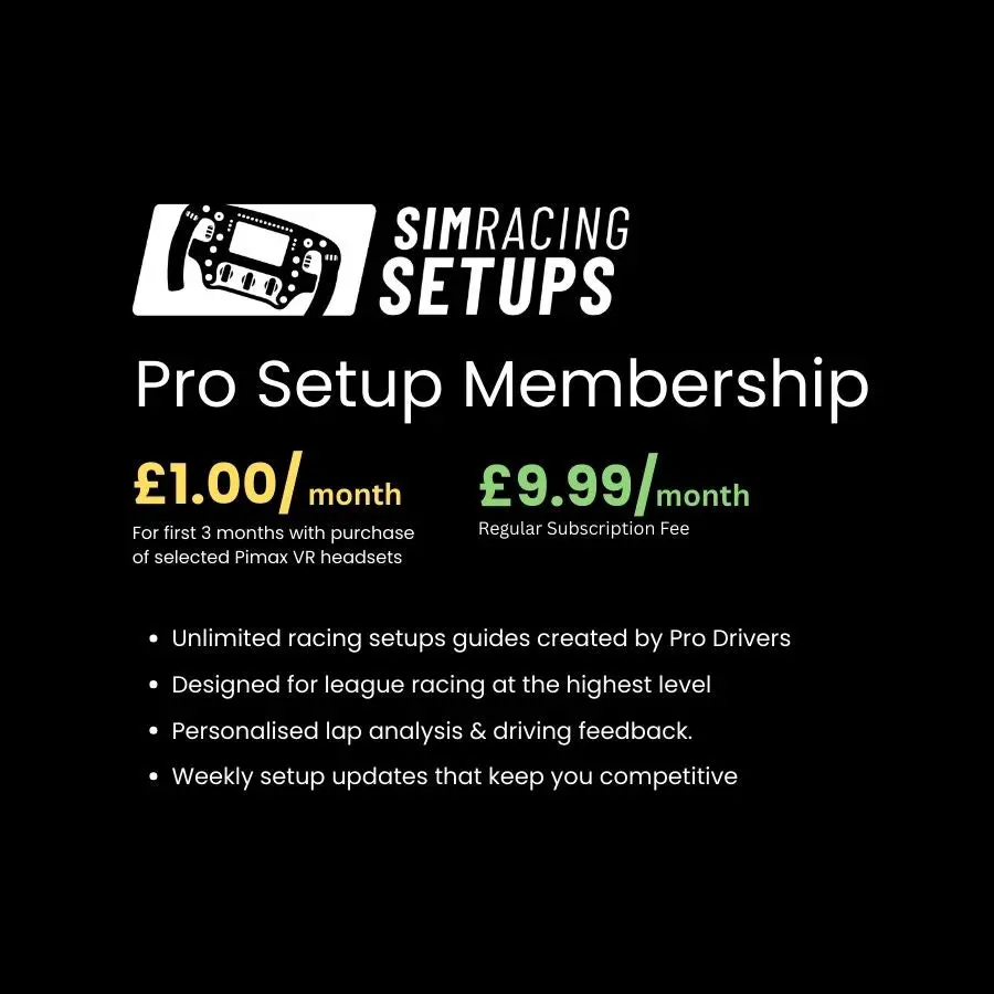 Pimax Partner Offer:  Three Months Of Simracingsetup Pro Membership For Just £1/Month 1