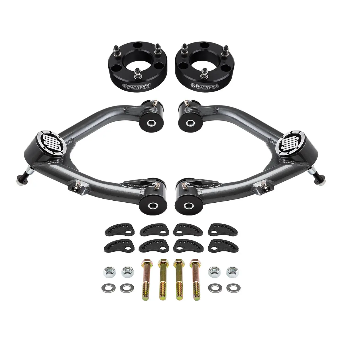 2007-2016 Cadillac Escalade 2Wd 4Wd Uni-Ball Upper Control Arms And Camber/Caster Adjusting & Lock-Out Kit + Free Front Lift Kit 1