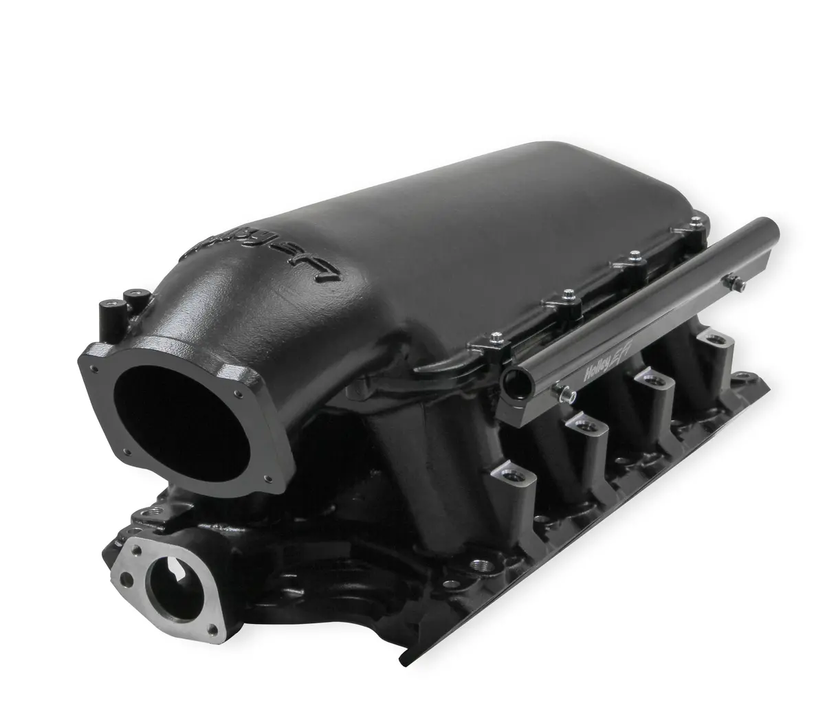 Holley Efi Black 351W Ford Hi-Ram Efi Manifold Black (9.5" Deck) 105Mm Ls Throttle Body Flange Top 1