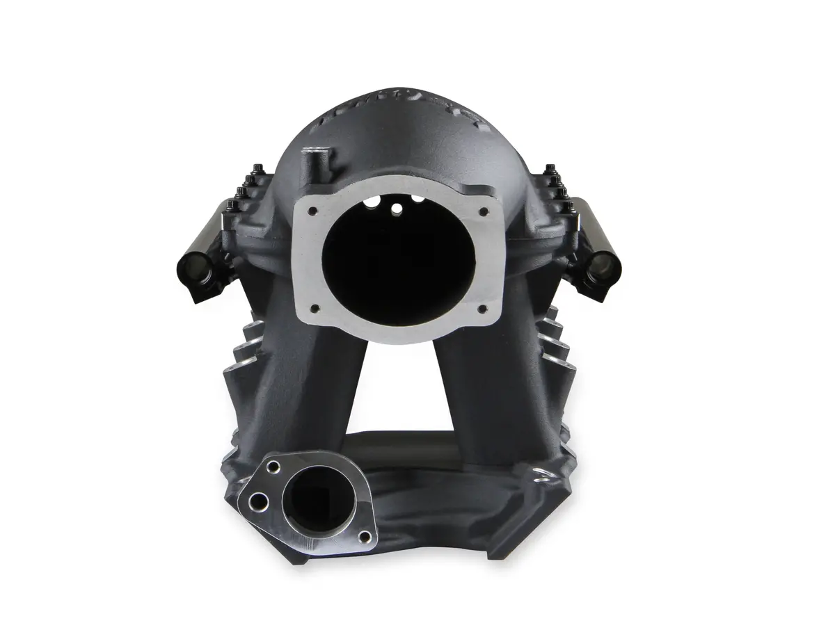 Holley Efi 8.2 Deck Sbf Ford Hi-Ram Efi Manifold-Black With 95Mm Ls Throttle Body Flange Top 1