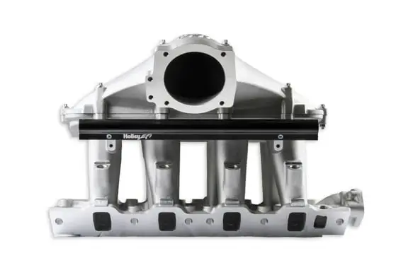 Holley Efi 8.2 Deck Sbf Ford Hi-Ram Efi Manifold  With 105Mm 1986-95 Ford 5.0 Throttle Body Flange Side Mount Top 1