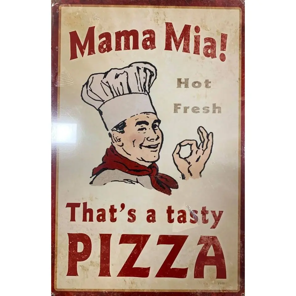 Retro Tin Sign Pizza 1