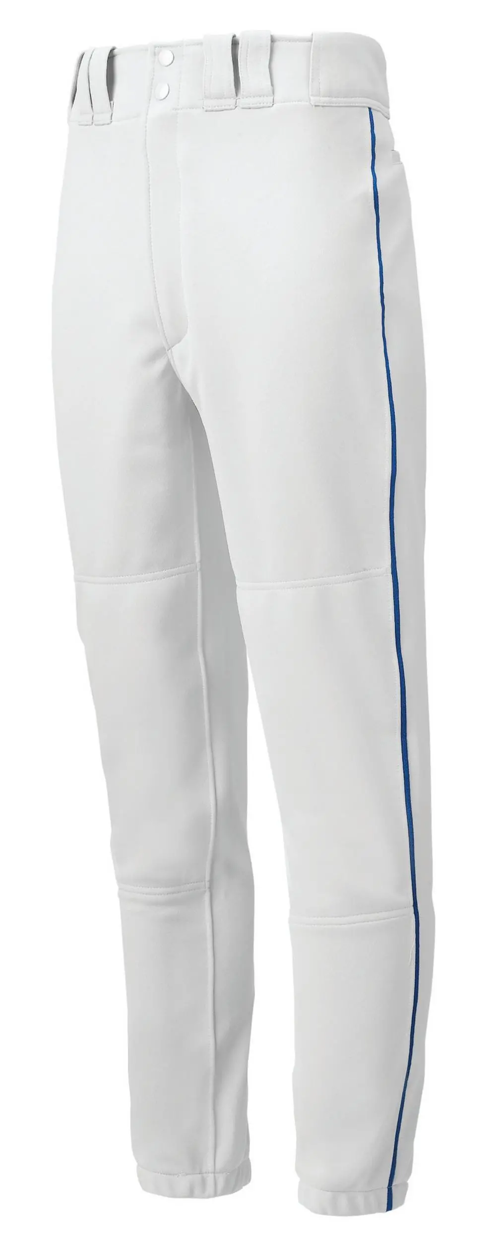 Mizuno Premier Piped Pant (Elastic Bottom) White/ Royal - Aurora-King 1