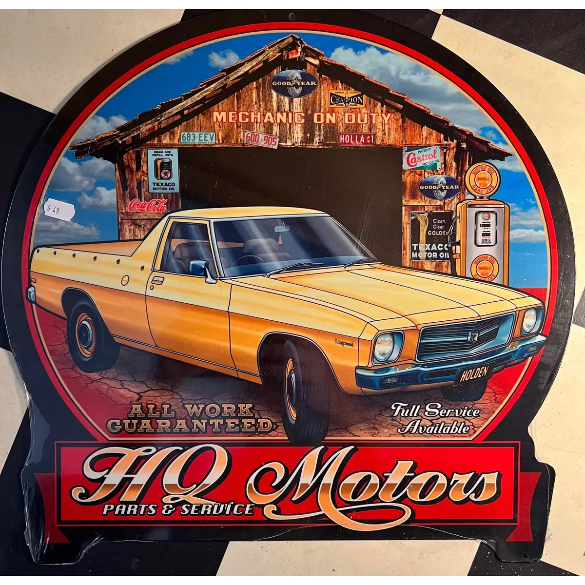 Retro Tin Sign Hq Motors Holden 1