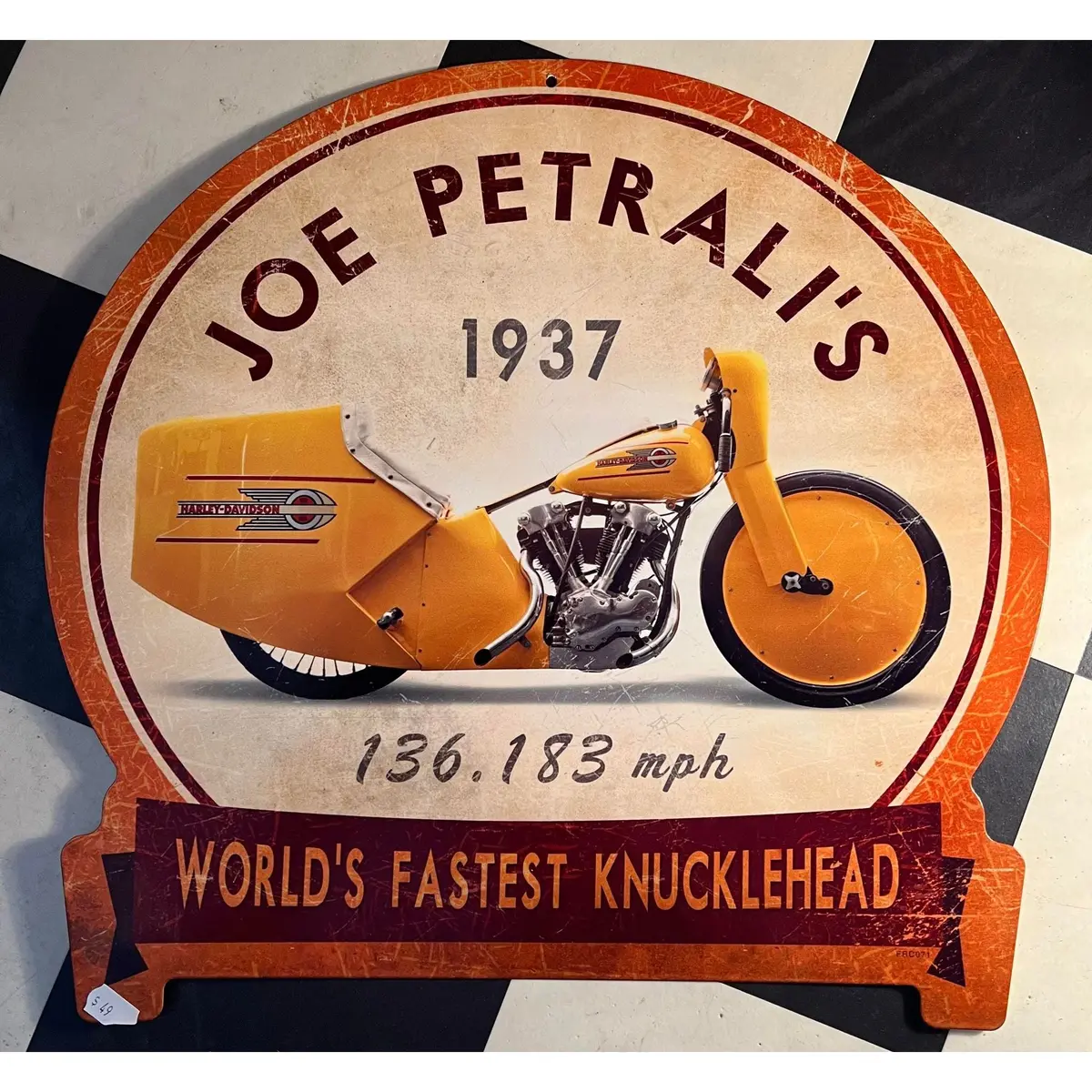 Retro Tin Sign Worlds Fastest Knucklehead 1