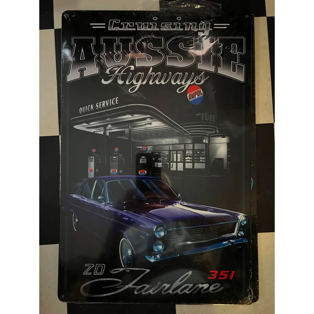 Retro Tin Sign Zd Ford Fairlane 351 1