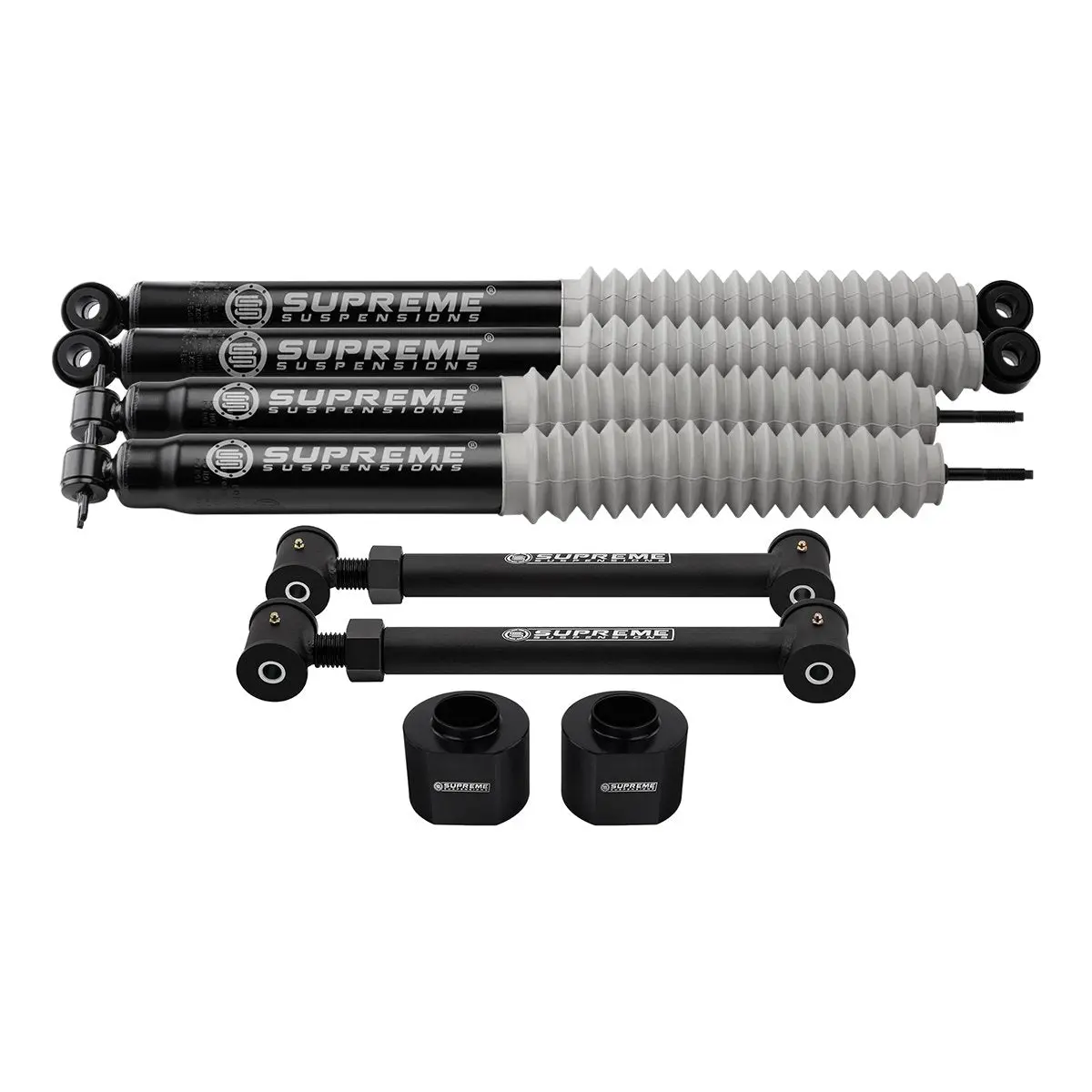 1997-2006 Jeep Wrangler Tj Front Lift Spacers With Lower Control Arms & Supreme Suspensions Max Performance Shocks 2Wd 4Wd 1