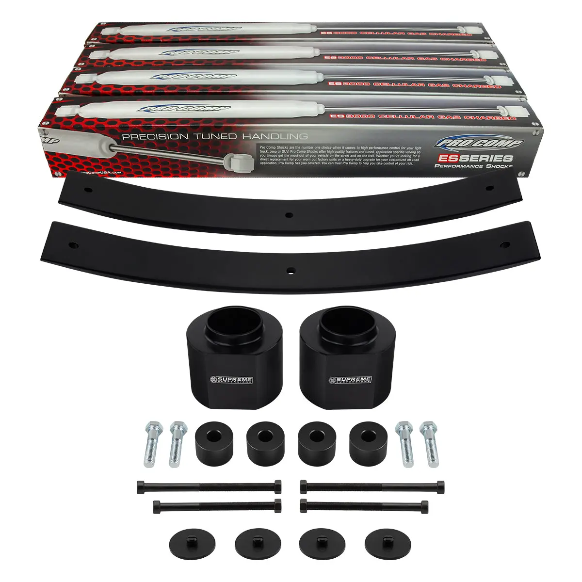 3" Front + 2" Rear Lift Full Kit Add-A-Leafs Transfer Case Drop + Shocks Fits 84-01 Jeep Cherokee Xj 4Wd 1