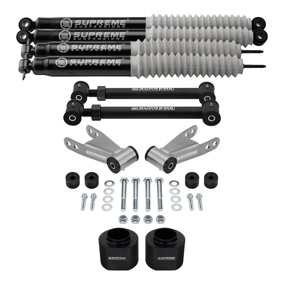 1984-2001 Jeep Cherokee Xj Full Suspension Lift Kit With Lower Control Arms, Transfer Case Drop Kit & Supreme Suspensions Max Performance Shocks 4Wd 1