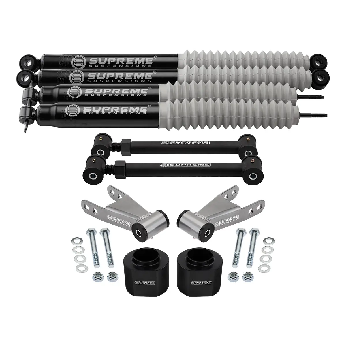 1984-2001 Jeep Cherokee Xj Full Suspension Lift Kit With Lower Control Arms & Supreme Suspensions Max Performance Shocks 2Wd 4Wd 1