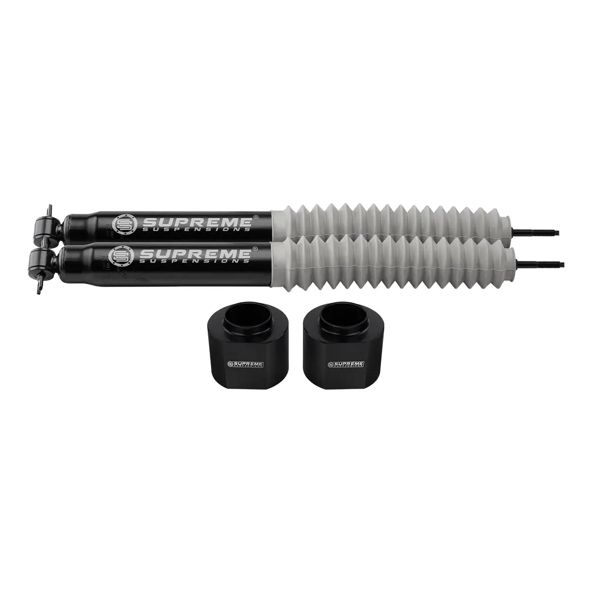 1984-2001 Jeep Cherokee Xj Front Coil Spring Lift Spacers With Supreme Suspensions Max Performance Shock Absorbers 2Wd 4Wd 1