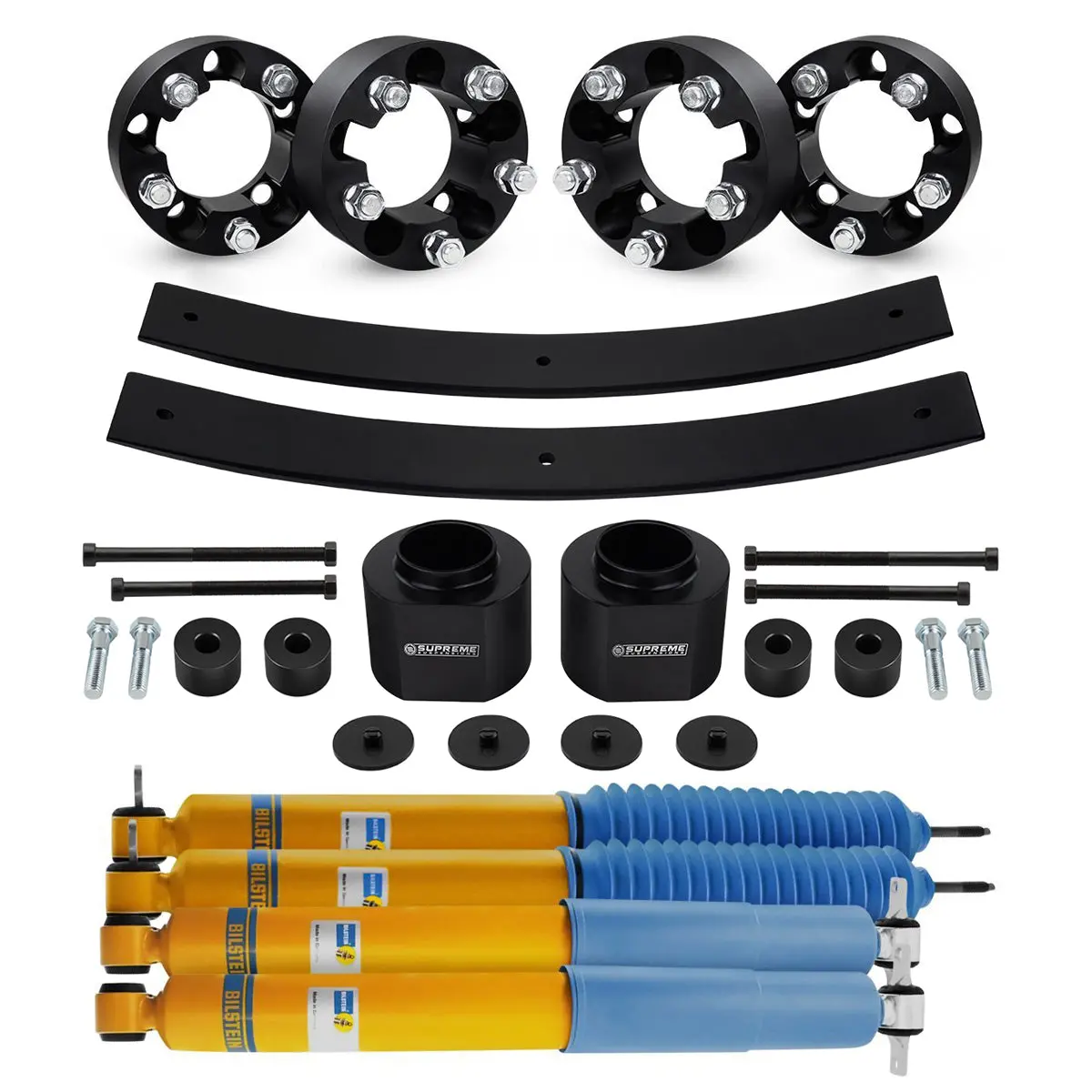 1984-2001 Jeep Cherokee Xj Full Suspension Add-A-Leaf Lift Kit, Bilstein Shocks & Wheel Spacers 1