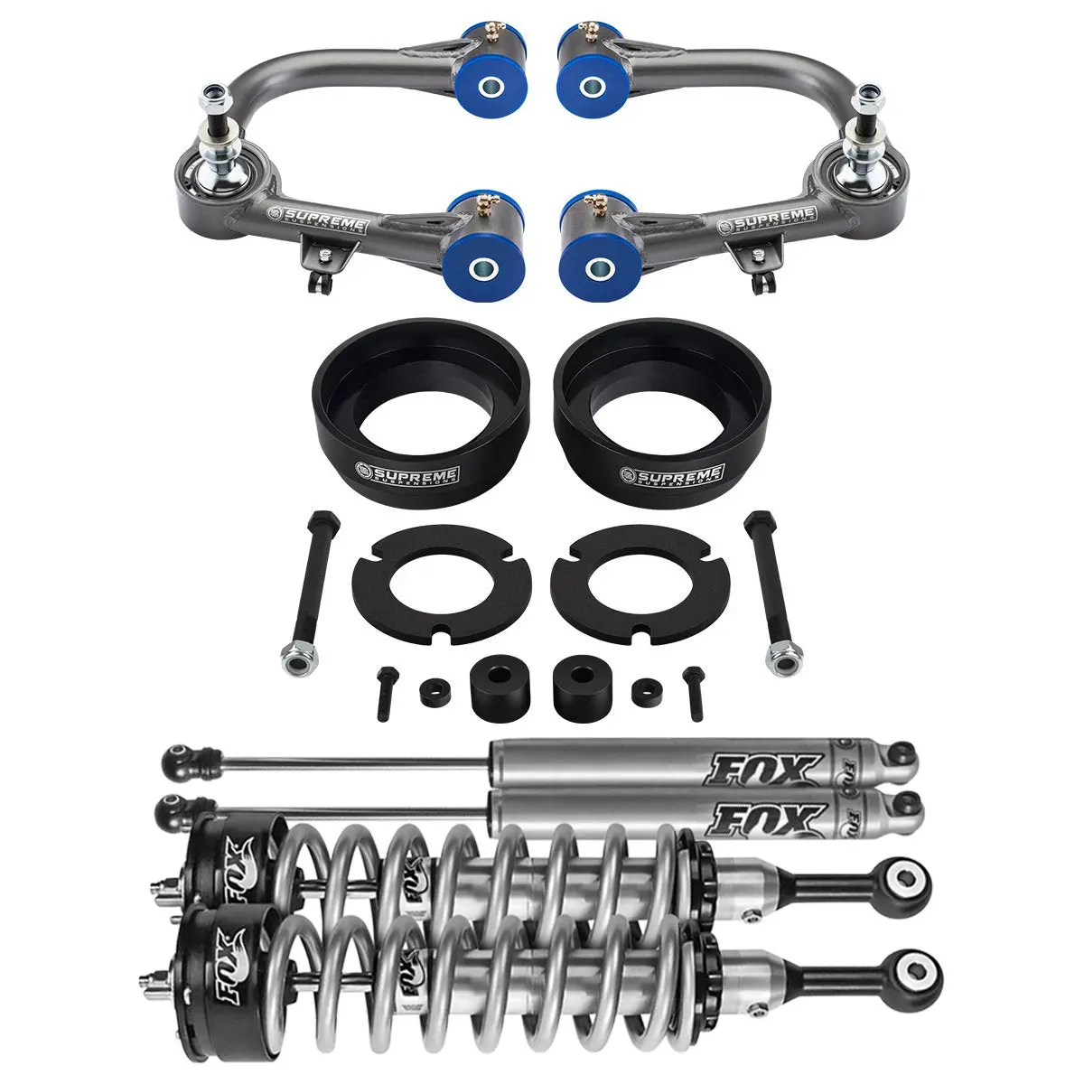 2.5" Front + 3" Rear Full Lift Kit 2003 - 2009 Toyota 4Runner W/ Uca + Fox 2.0 Coilovers + Shocks 1