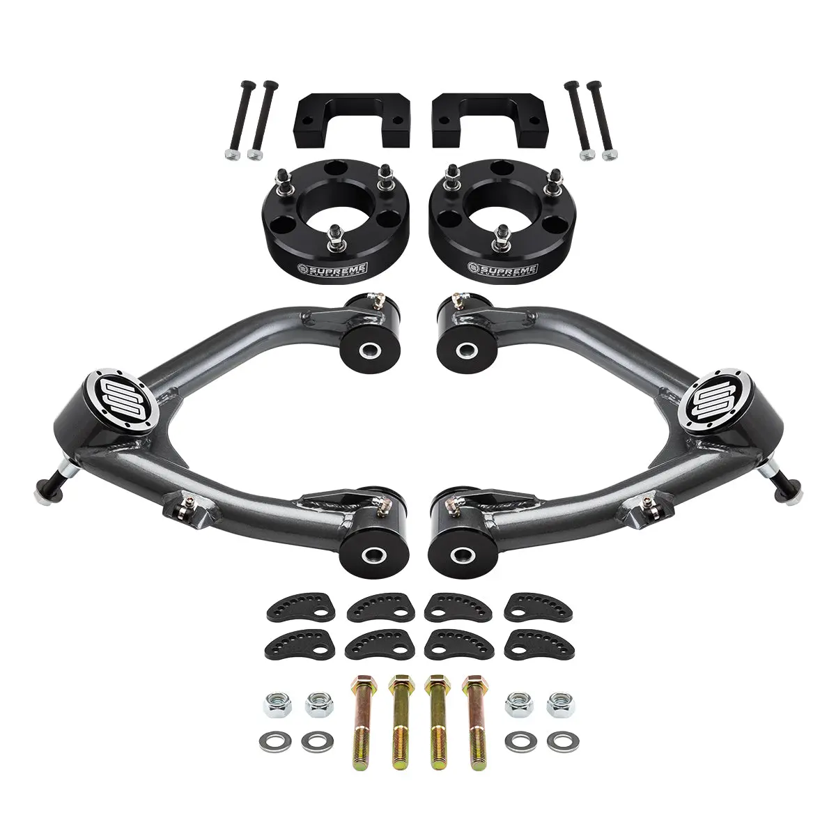 2007-2018 Chevrolet Silverado 1500 3.5" Front Leveling Kit With Uni-Ball Upper Control Arms And Camber/Caster Adjusting & Lock-Out Kit 1