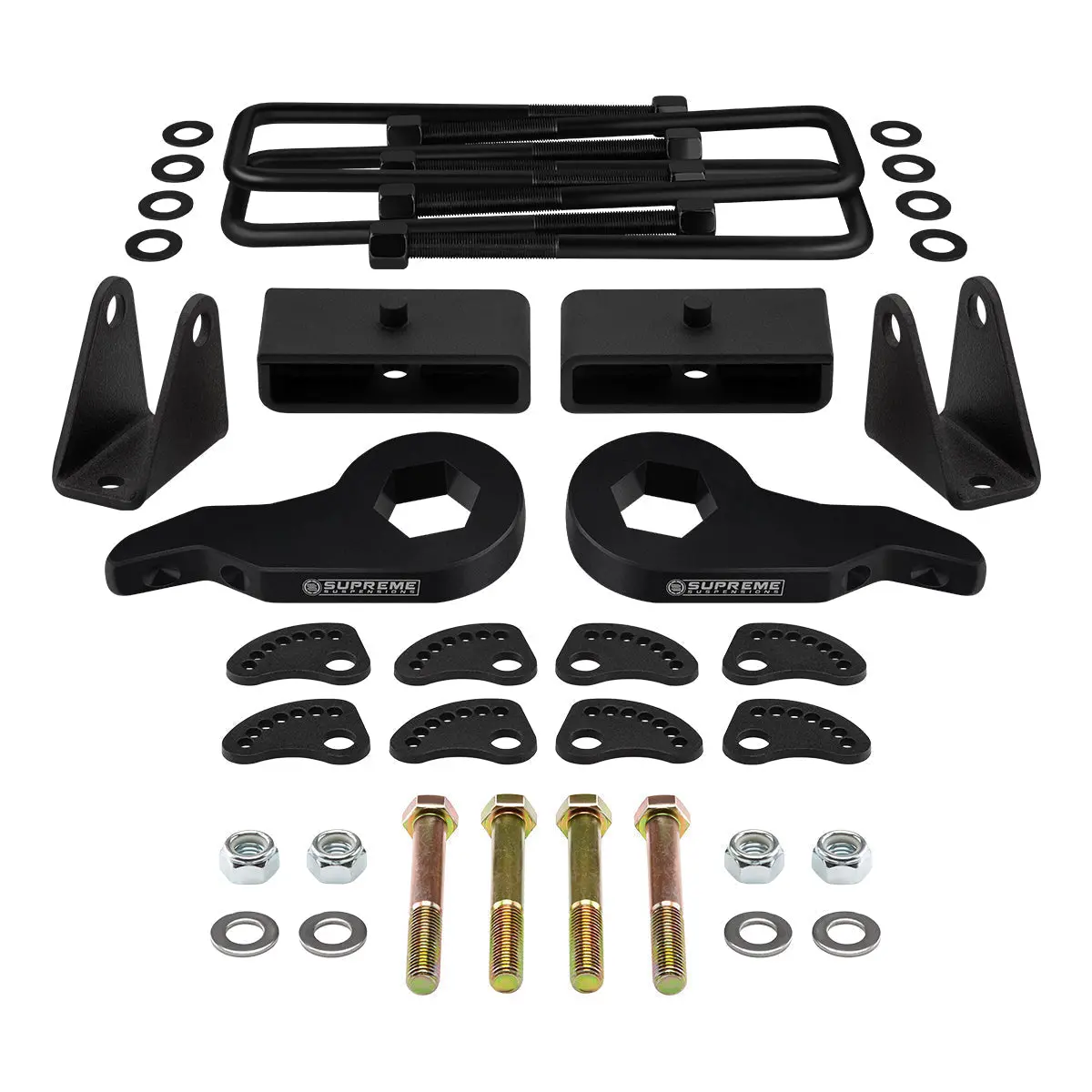 2001-2010 Gmc Sierra 3500Hd Full Lift Kit Includes Camber/Caster Alignment Kit + Shock Extenders 1