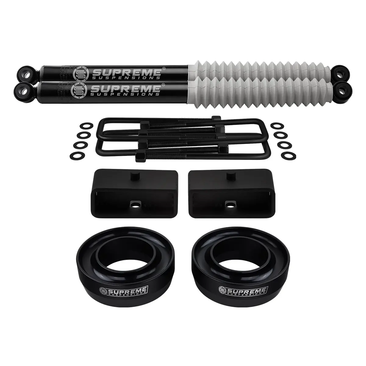 1988-1999 Chevrolet C1500 Full Suspension Lift Kit With Supreme Suspensions Max Performance Rear Shocks 2Wd 4X2 2