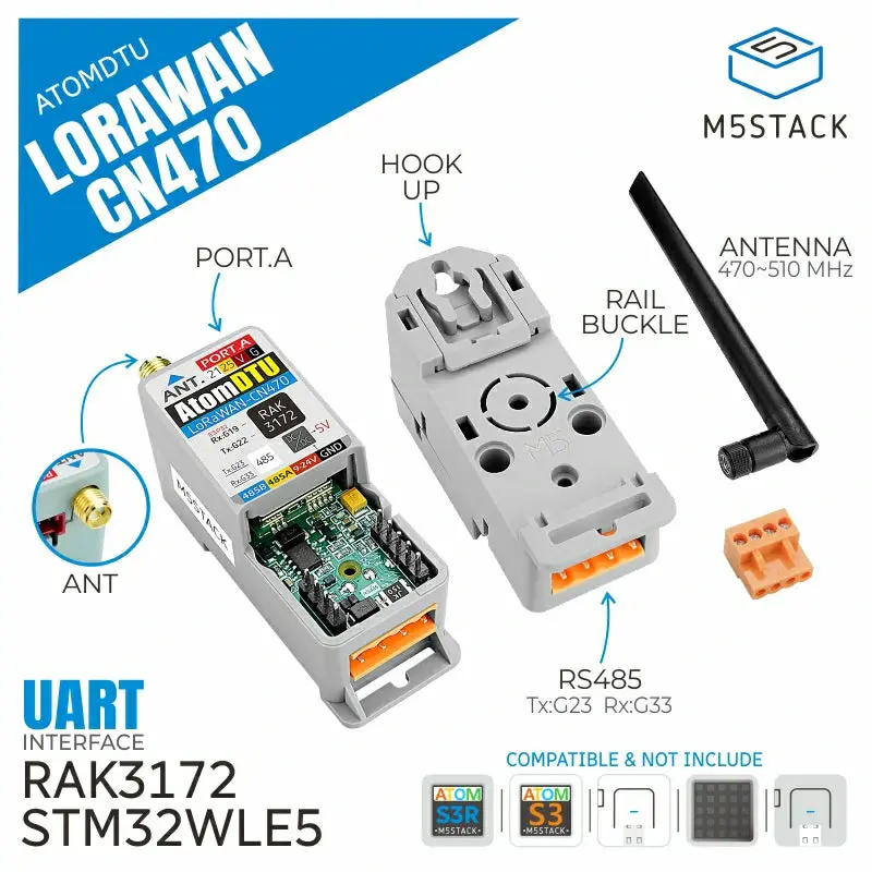 Atomic Dtu Lorawan Base - Cn470 (Stm32wle5cc) 2