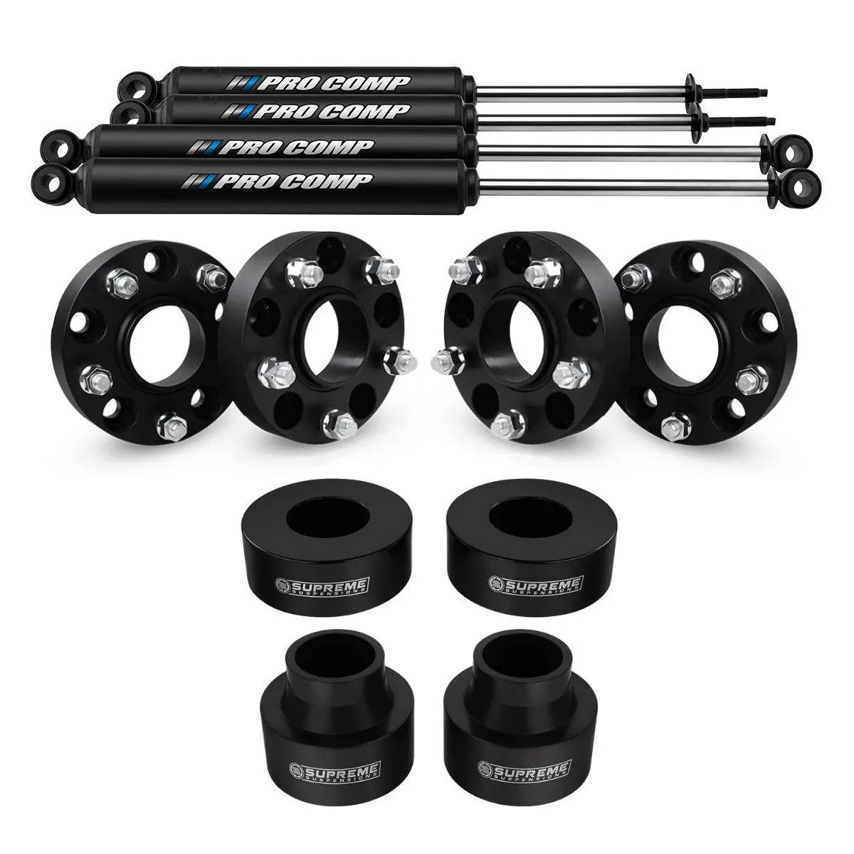 1999-2004 Jeep Grand Cherokee Wj Full Suspension Lift Kit With Hub Centric Wheel Spacers & Pro Comp Shocks 2Wd 4Wd 1