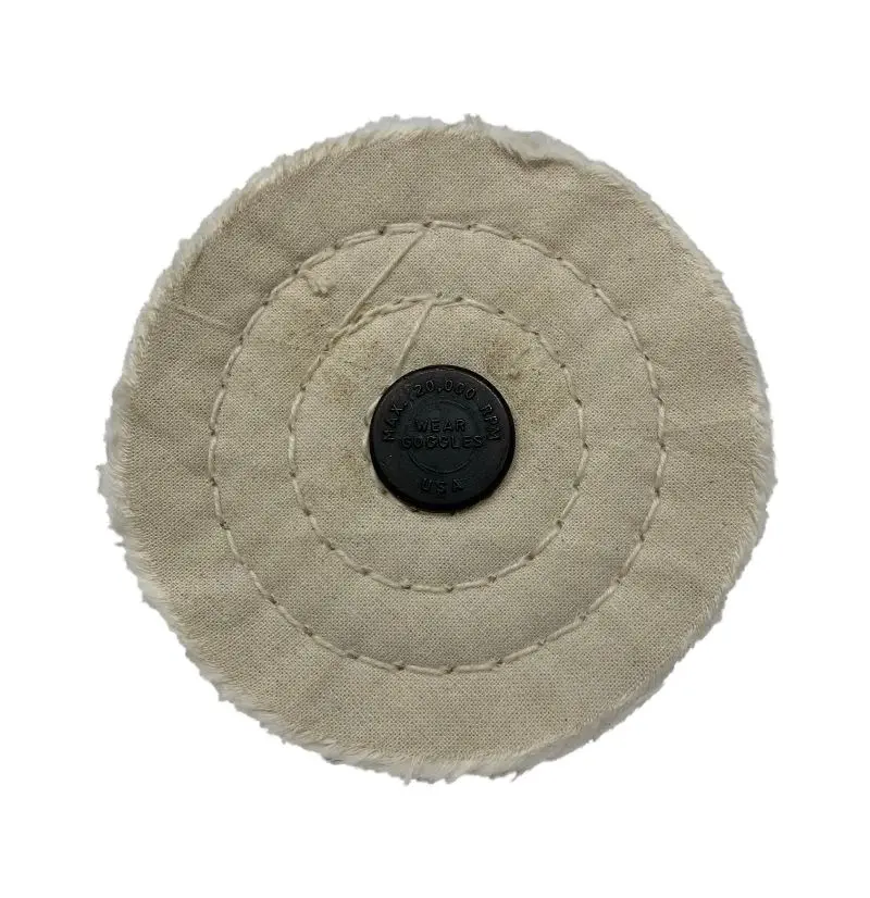 4" Shank Mounted Cotton Buffing Wheel 50-Ply 1