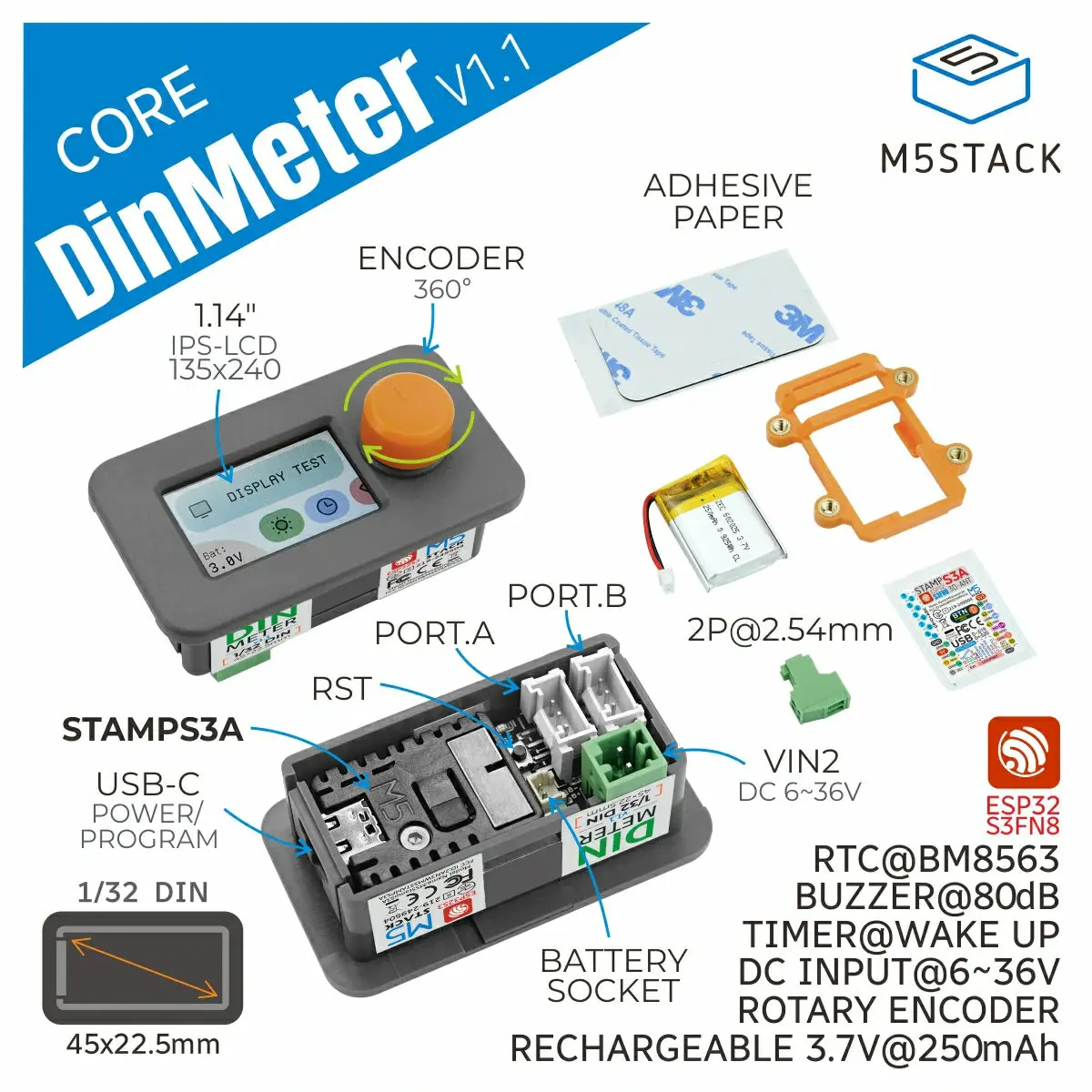 M5stack Din Meter V1.1 With M5stamps3a 2