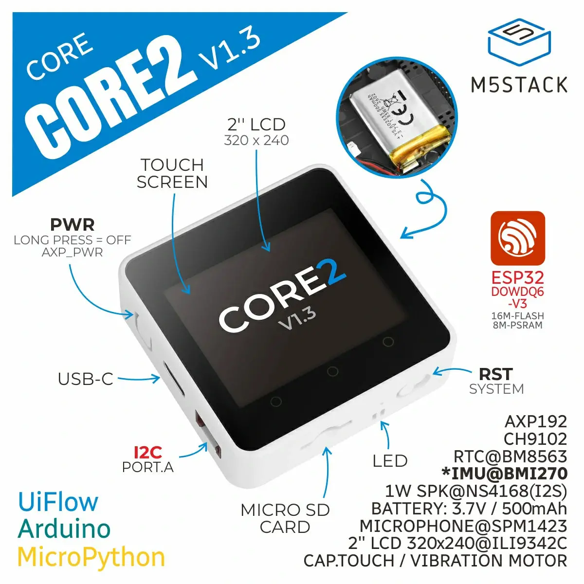M5stack Core2 Esp32 Iot Development Kit V1.3 2